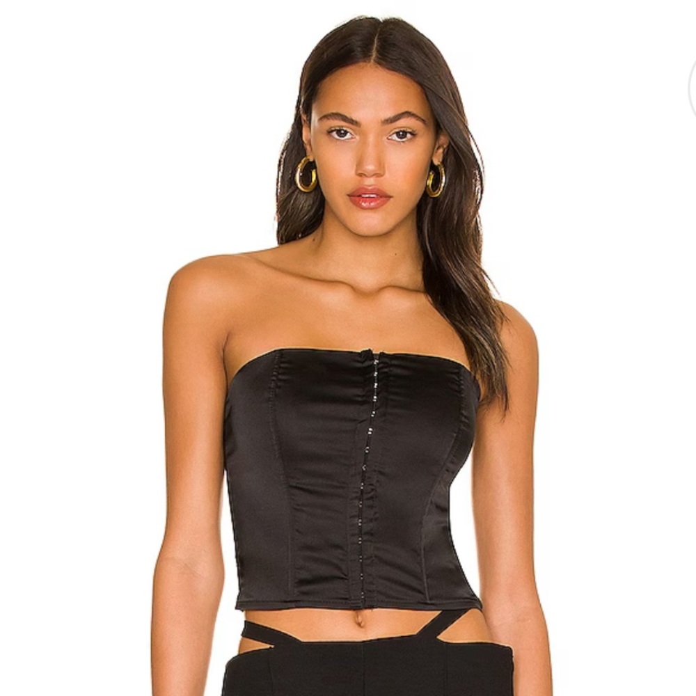Super down Cailyn Corset Top in Black